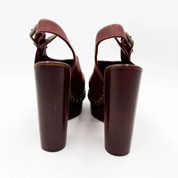 Christian Louboutin Joan Platform Wooden Heels Studded Clogs EU 38 US 8 - Picture 6 of 11